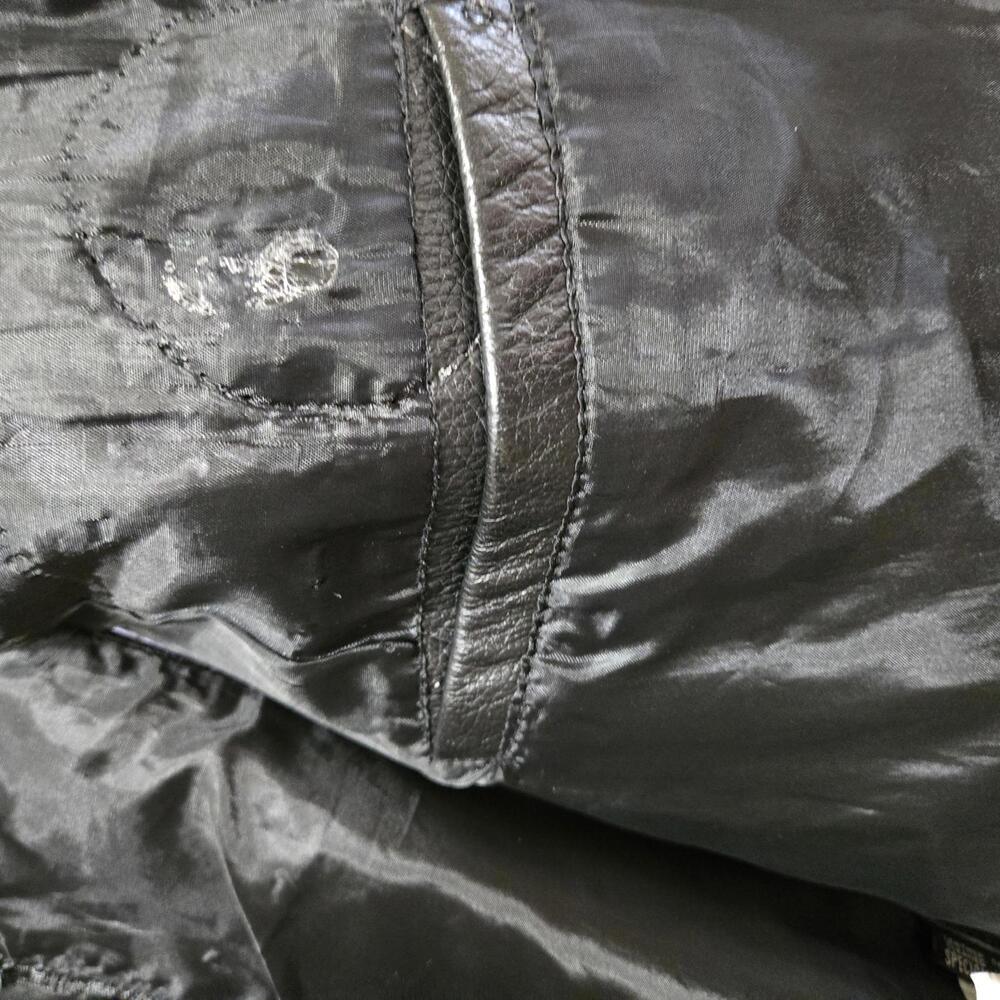 FMC Vintage Black Leather Biker Vest Lace-up Sides 4 Pockets Men's Size 44 Y2K - Picture 4 of 9